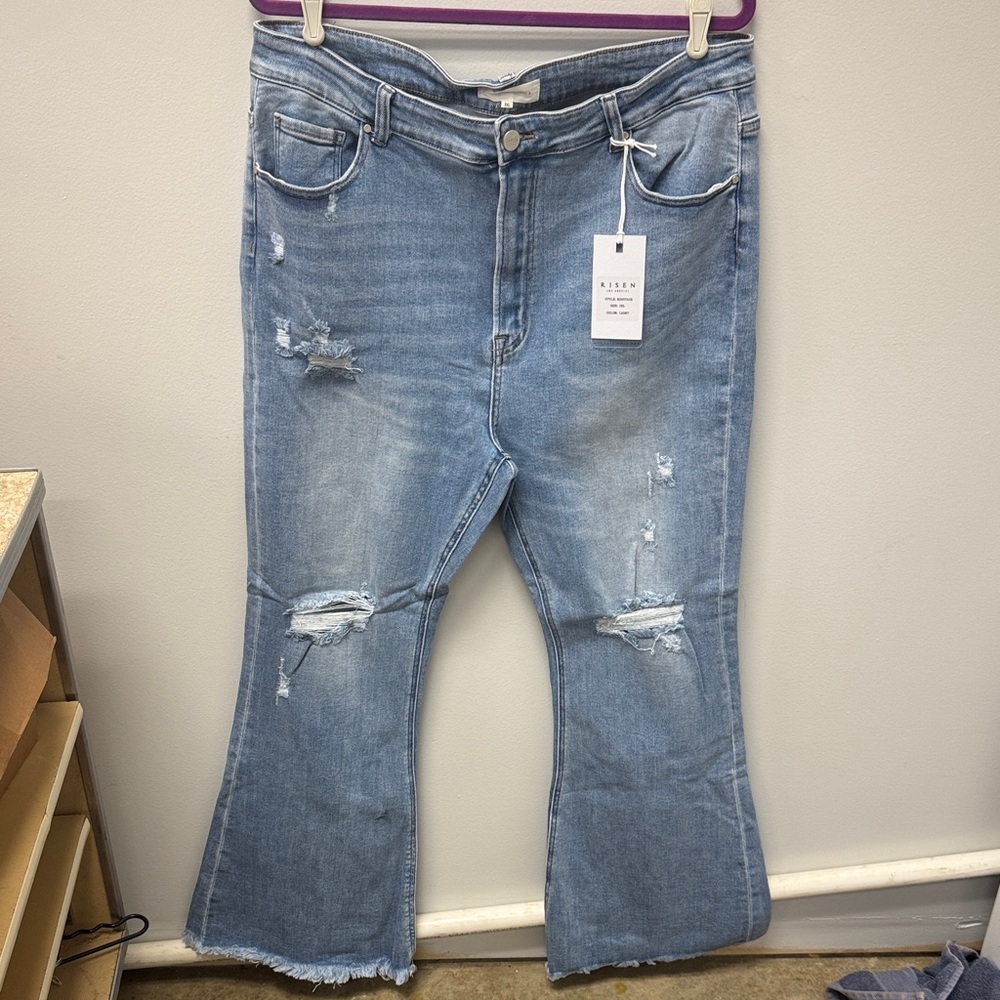 Stylish Light Blue Flare Jeans